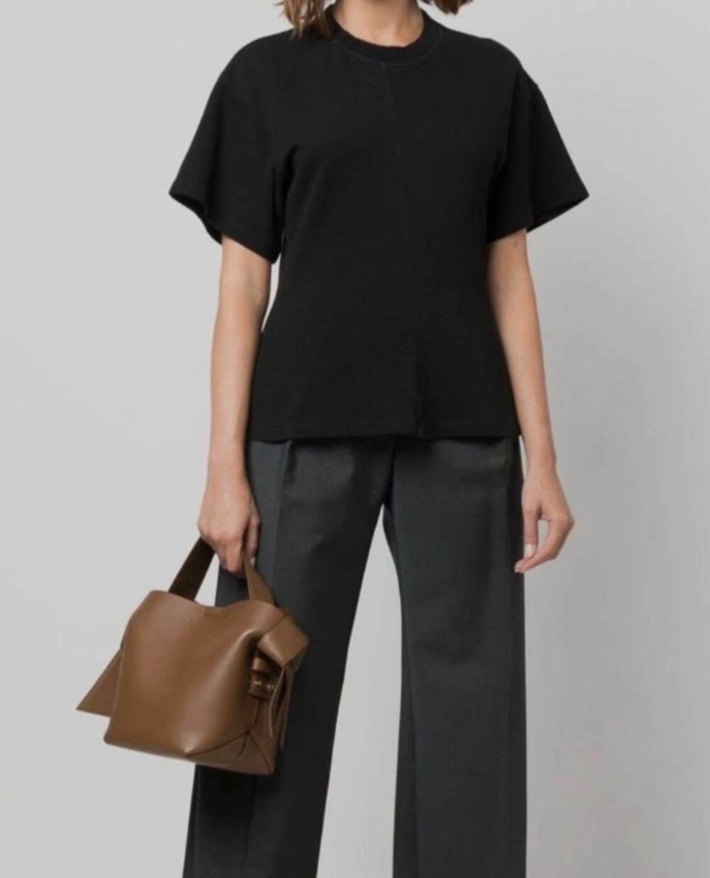 Proenza Schouler Eco Cotton Waisted T-Shirt Short Sleeve Tee Peplum Flare Large